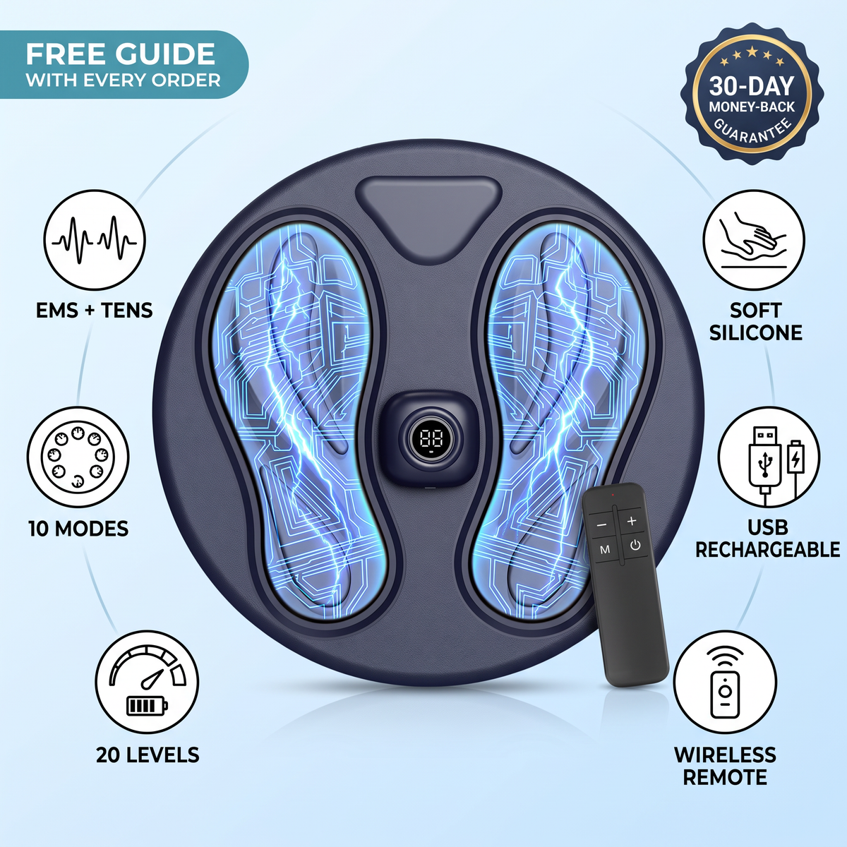 Kervo EMS Foot Massager – Wireless Acupoint Massage Mat