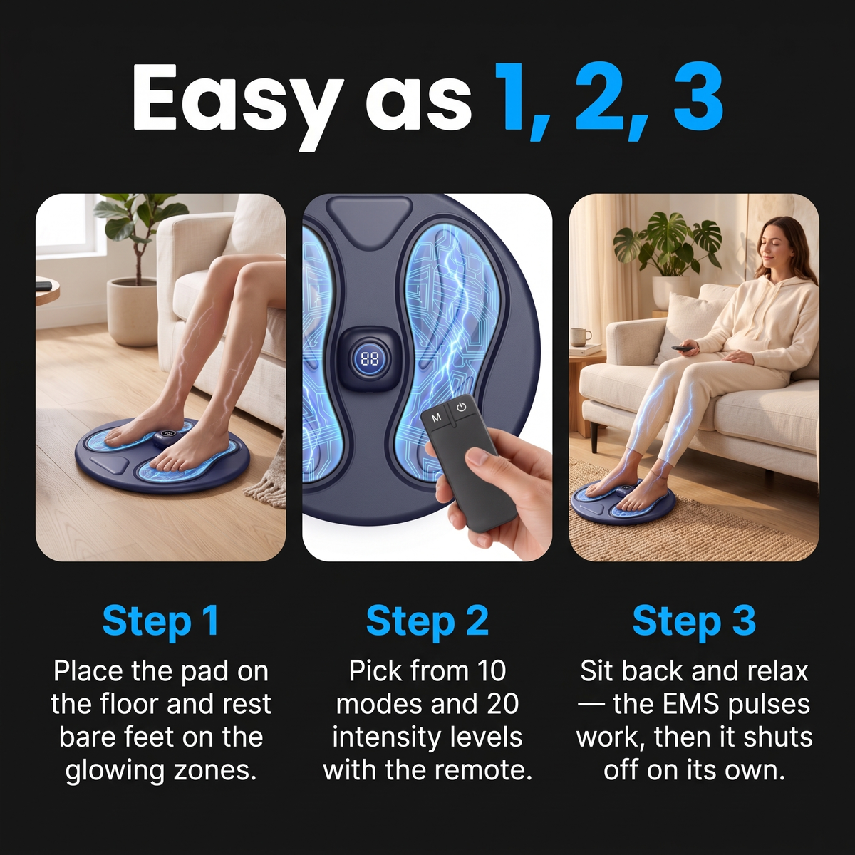 How to use the Kervo foot massager in three easy steps